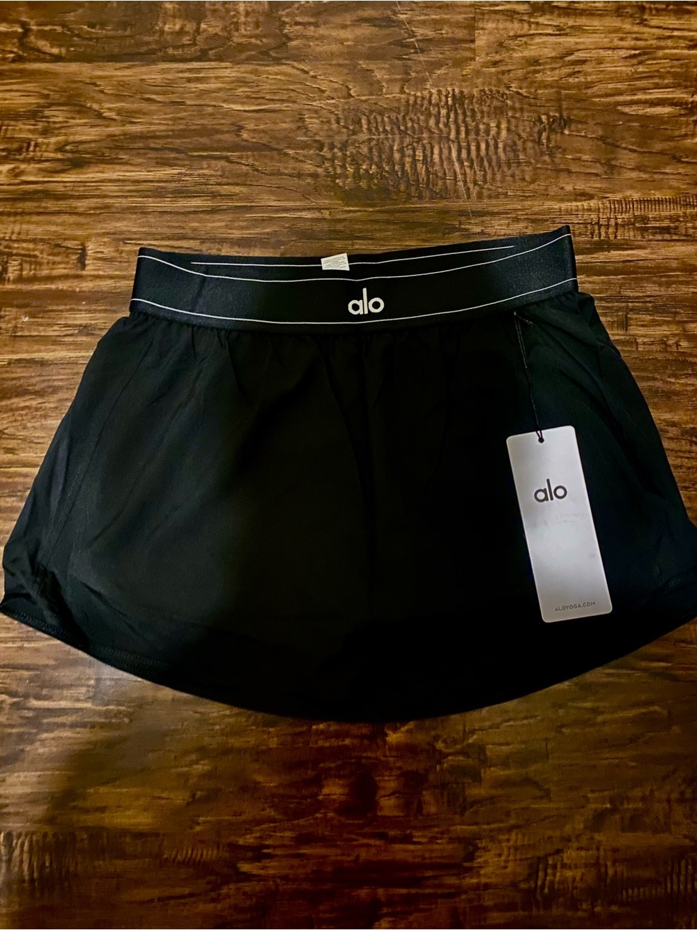 ALO Yoga Black Match Point Tennis Skirt - Size Medium